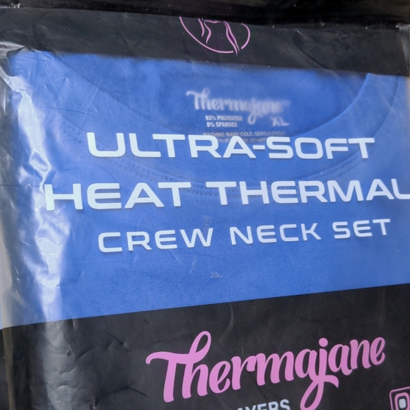THERMAJANE Blue Thermal Base Layer Set Crew Neck Top and Pants NEW Women's XL - Picture 10 of 10